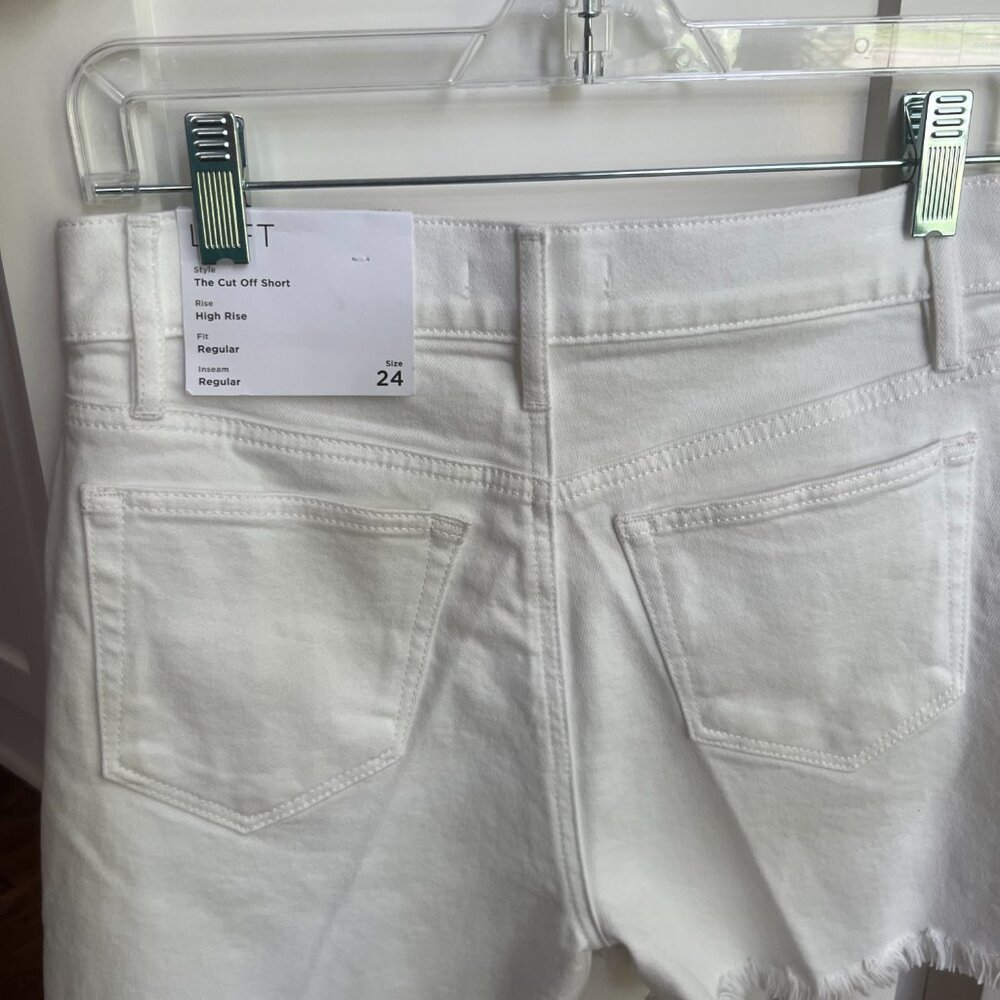 Loft Denim Cut Off Shorts in White NWT - Picture 5 of 10
